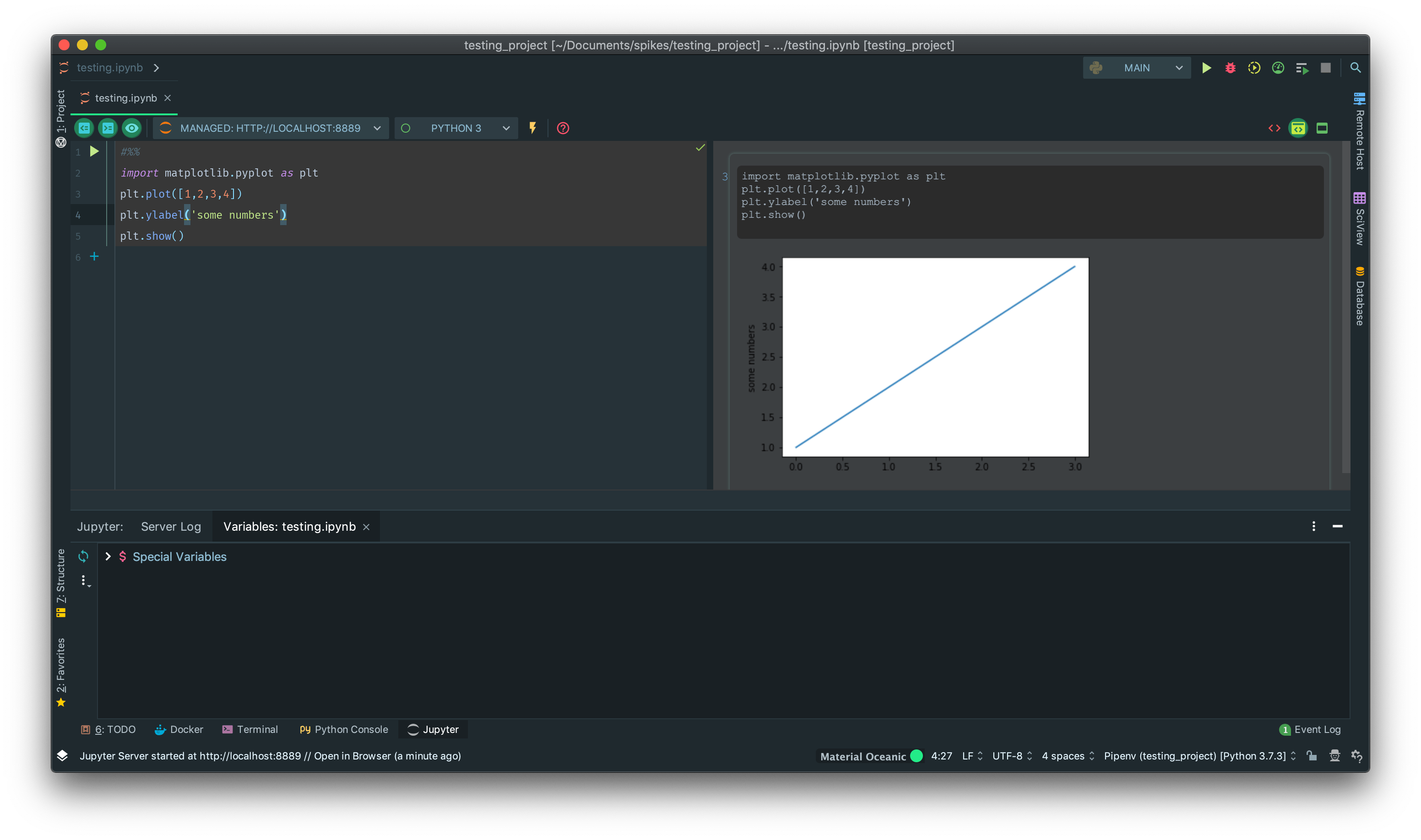 python Plot into Pycharm's IPython console Stack Overflow