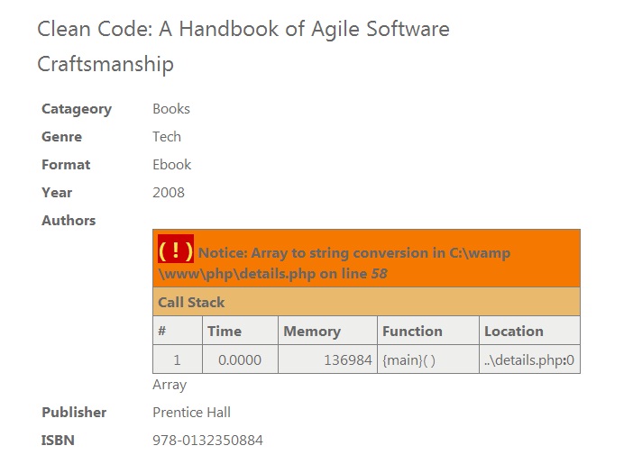 I got Error Notice Array to string conversion in my code php Stack