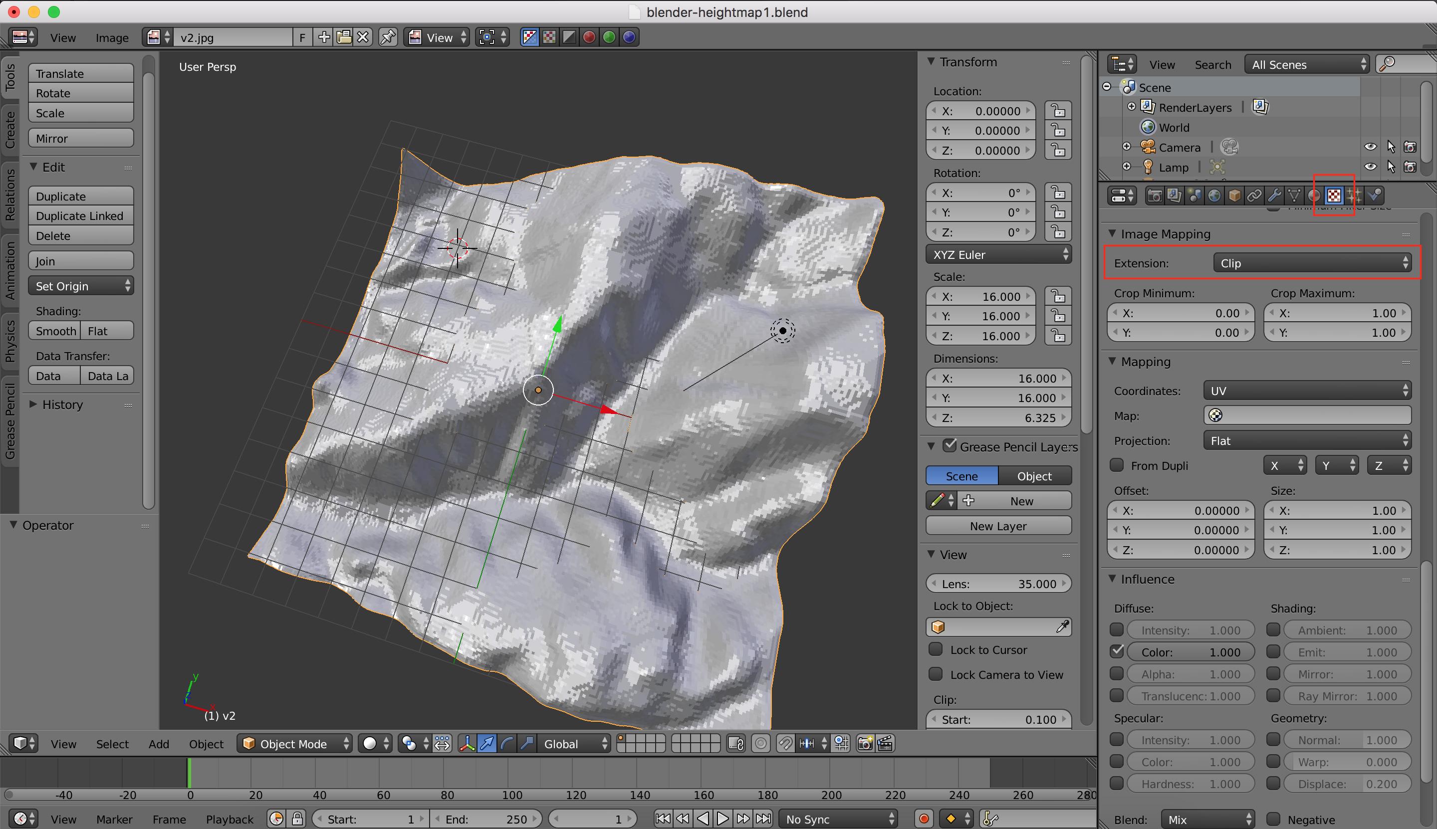 rendering Height Map Boundary Problem Blender Stack Exchange