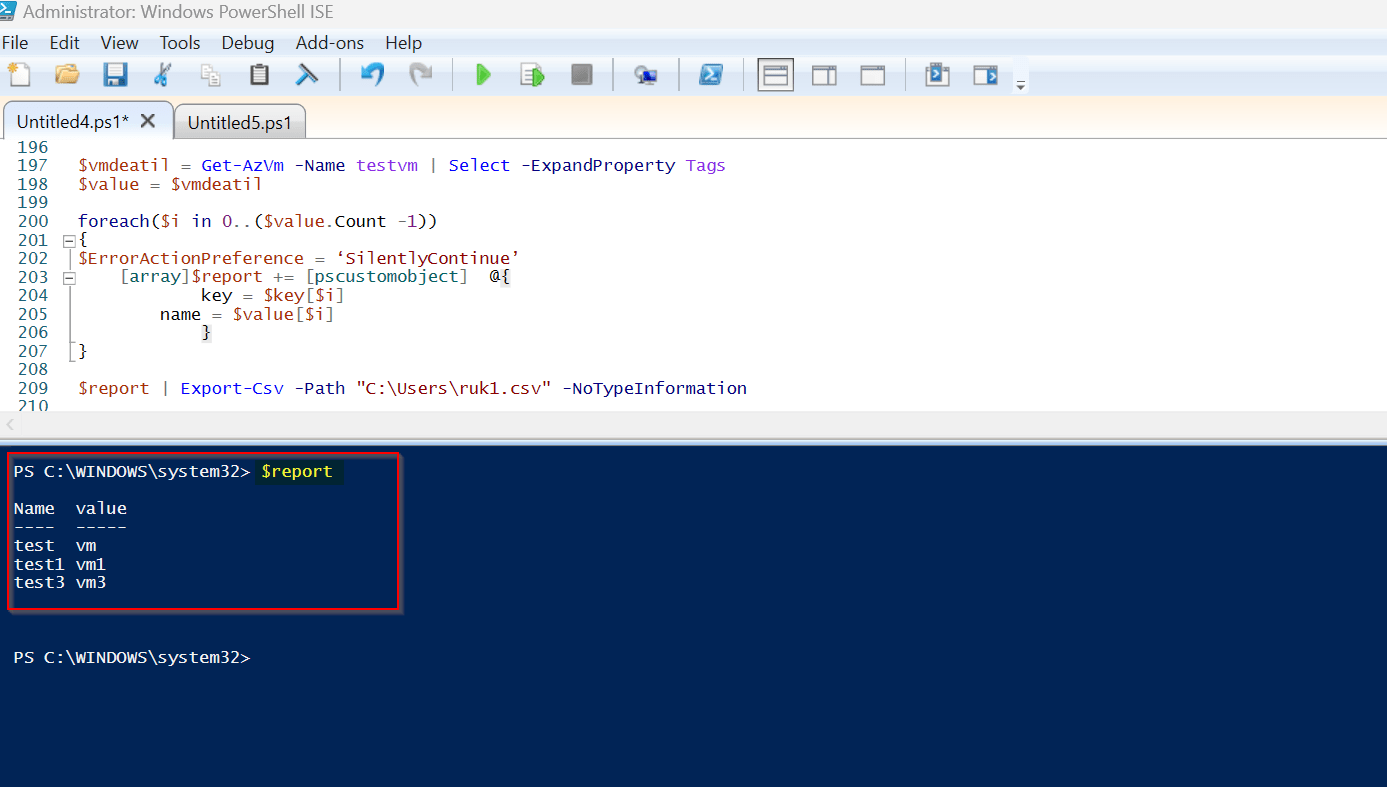 azure How to split different values in powershell by a line Stack