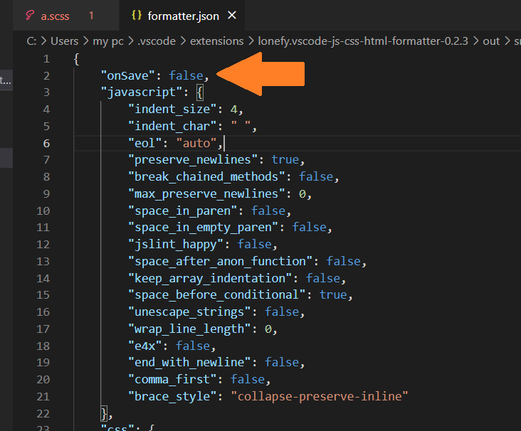 sass Why is VS Code formatting my SCSS when I have set my config to