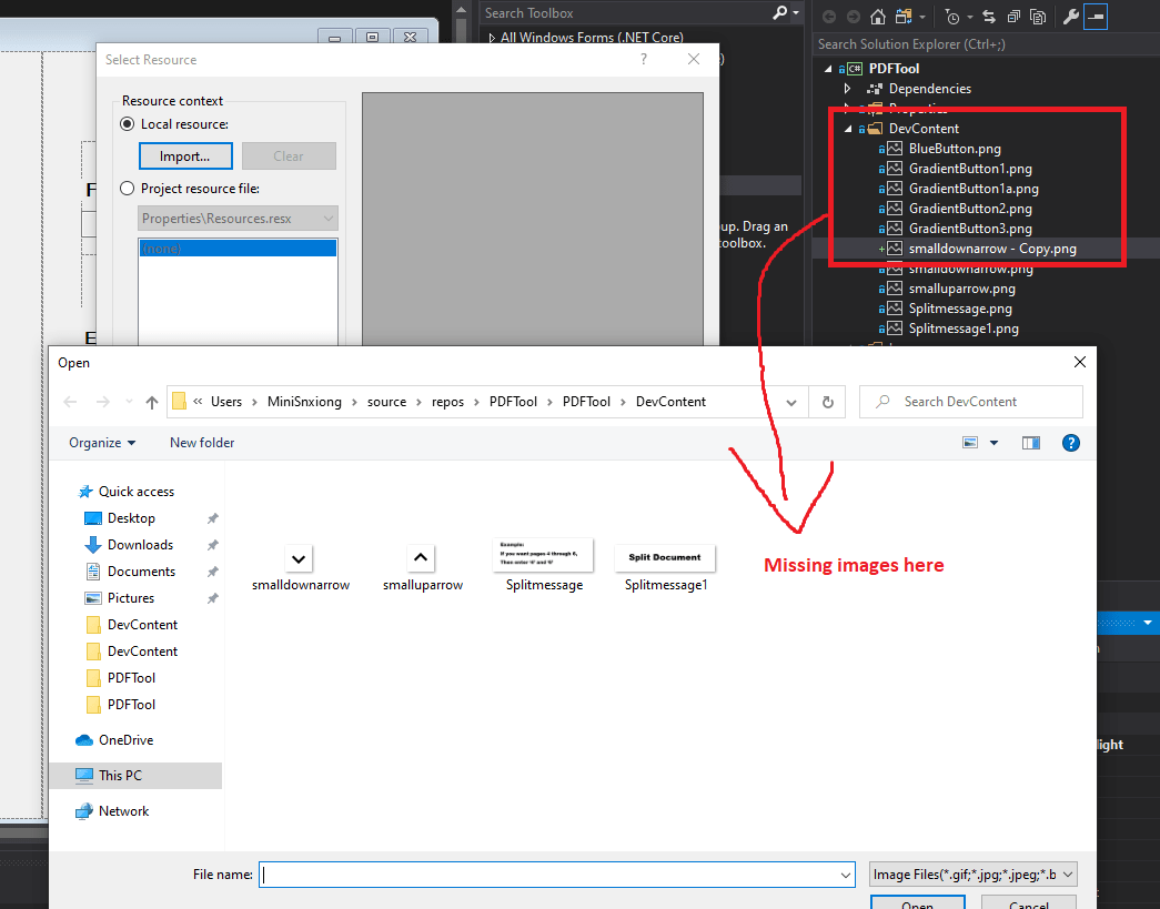 C Images not showing up in Local Resource Stack Overflow