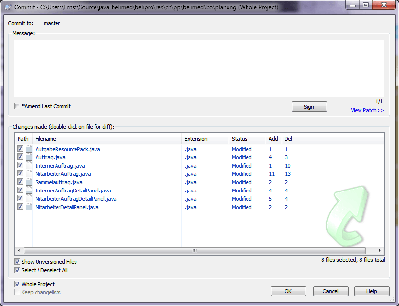 cygwin git status and tortoise git commit show different changes