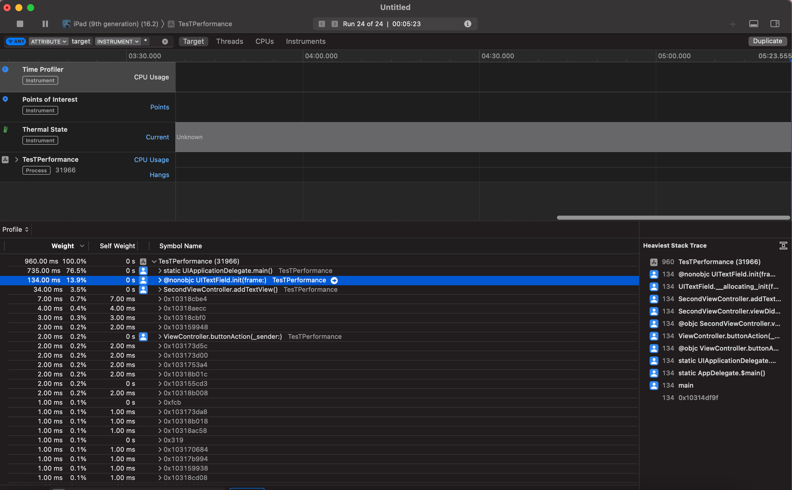 ios Slow load time with UITextView as compared to UITextField Stack