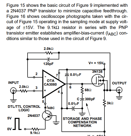operational amplifier Grounded base transistor with CA3080