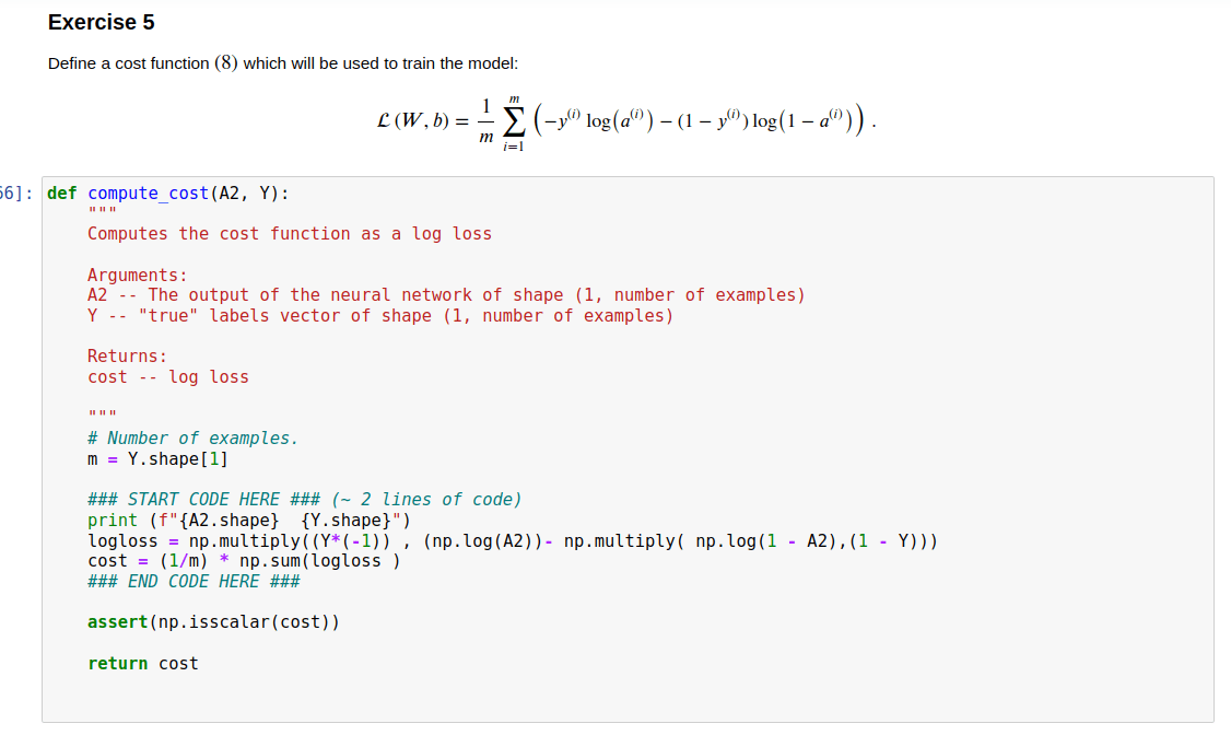 python I Converted log loss formula for multi layered neural network
