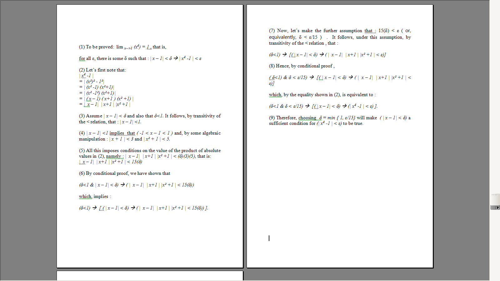 calculus On the use of the "min" function / operator in epsilondelta