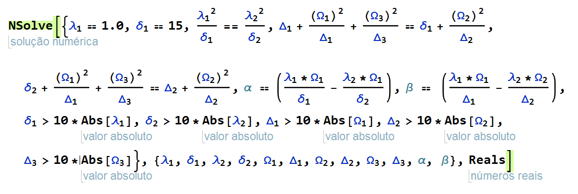 Using Mathematica to solve a system of equations