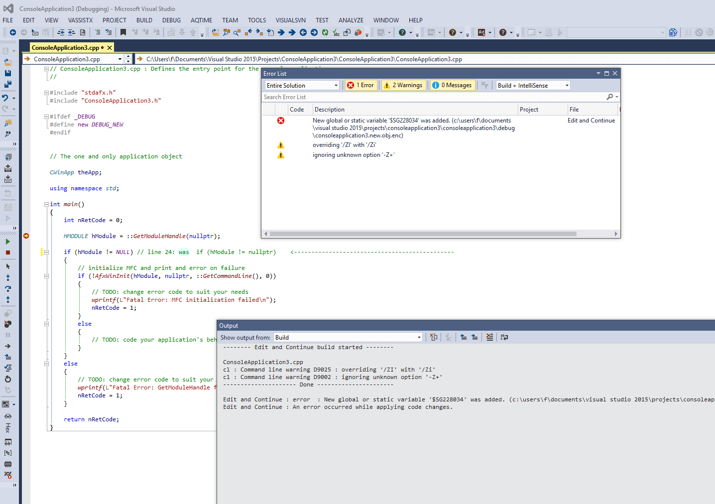 debugging In Visual Studio 2015 Update 3 Edit and