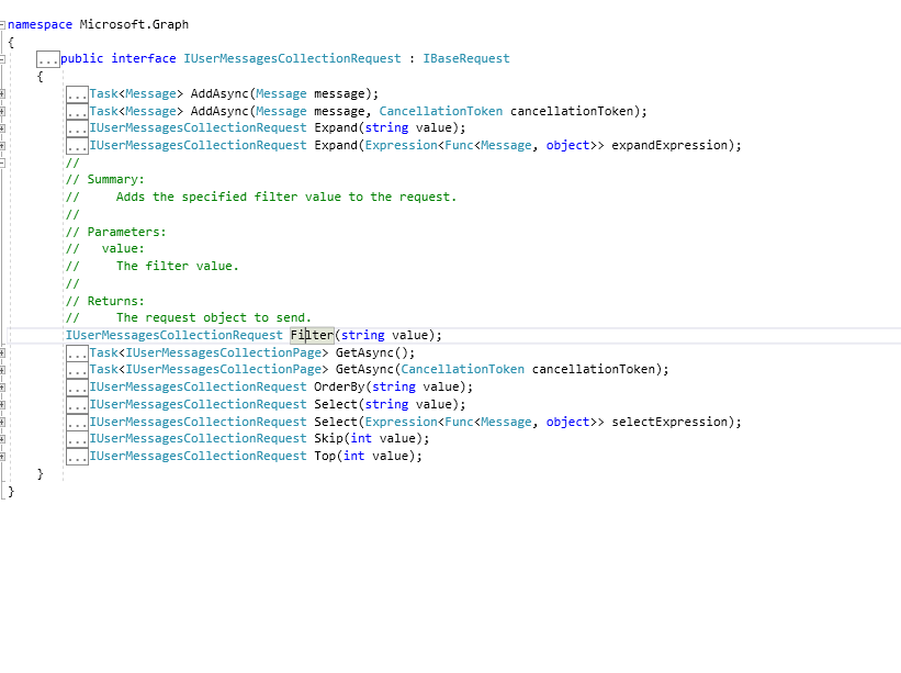 C Microsoft Graph Api Filter