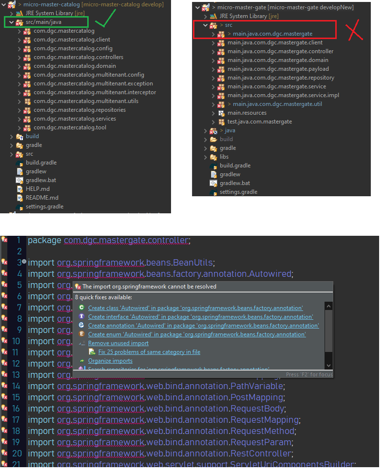 cant have project structure "src/main/java" in eclipse using Gradle