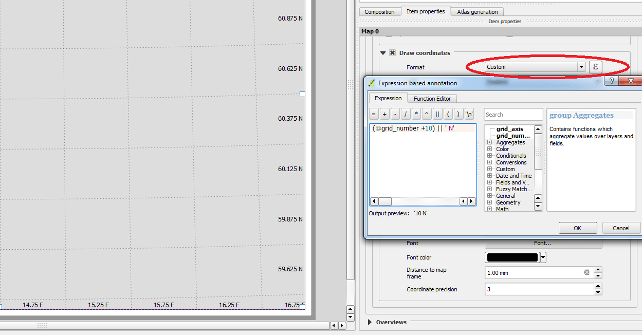 qgis Print composer Draw coordinates in right format and language Geographic Information