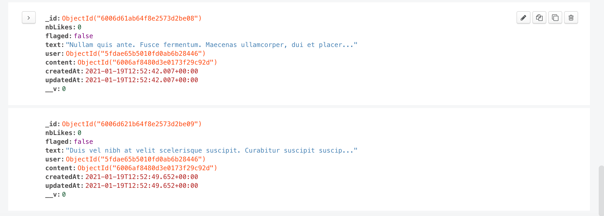 mongoose MongoDB aggregate lookup not working for post comments