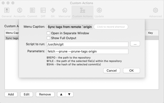 git tag Remove local git tags that are no longer on the remote
