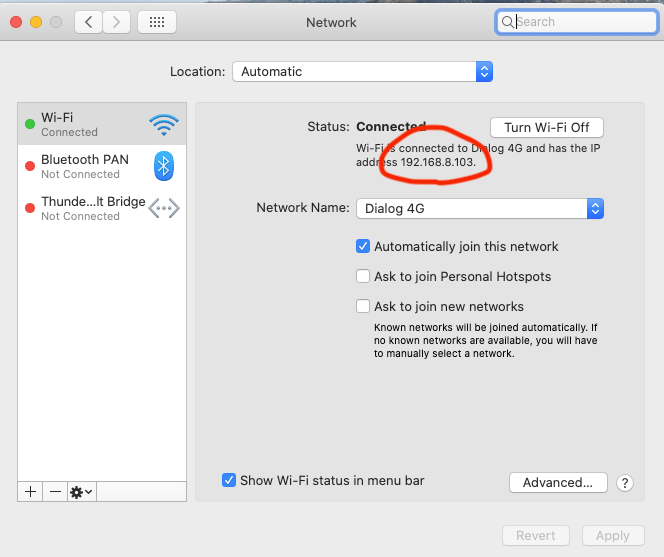 Macbook ip address terminal vfemoon