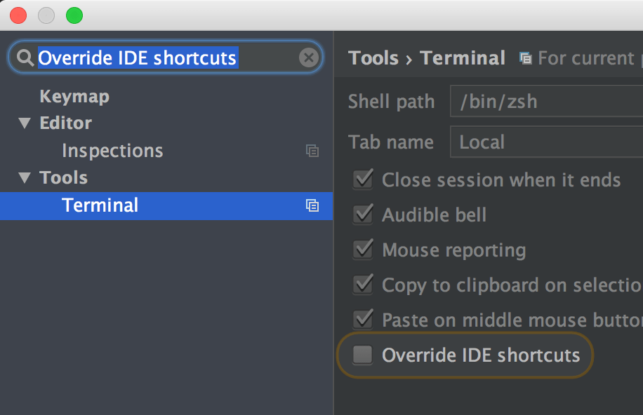 Keyboard Shortcut to go full screen in storm/IntelliJ Terminal tool