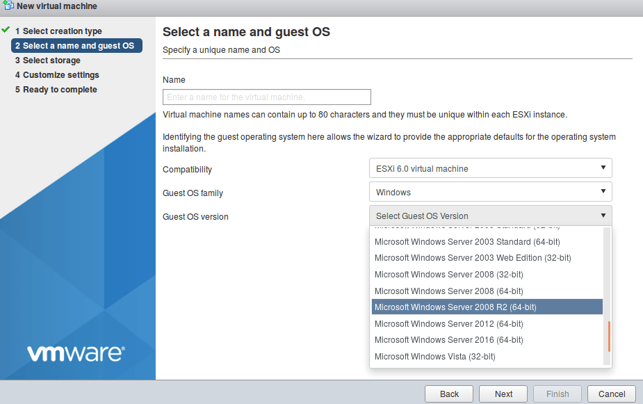 windows server 2012 r2 ESXI Invalid configuration for device '5