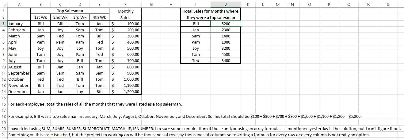 array formulas In Excel, can I sum a column of cells based on whether