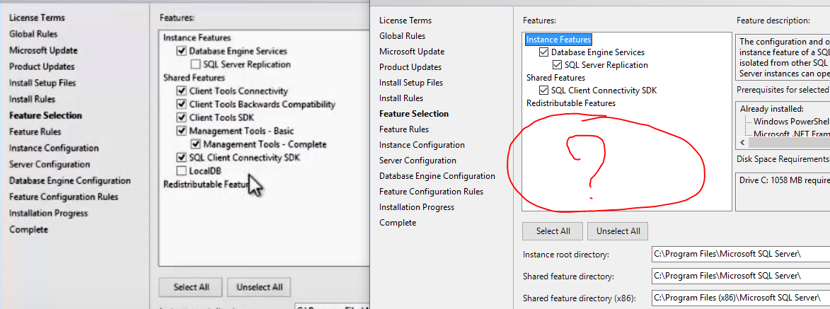 sql Meu SQLServer Express 2014 não mostra todas opções da instalação