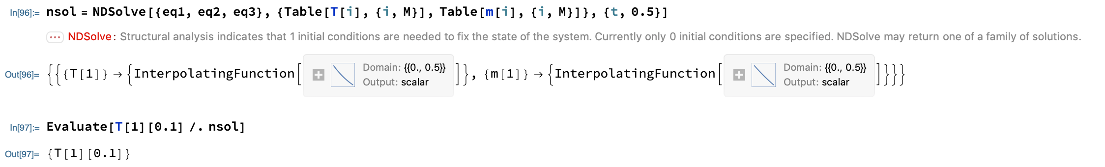 differential equations Problems with DAE solution "Structural