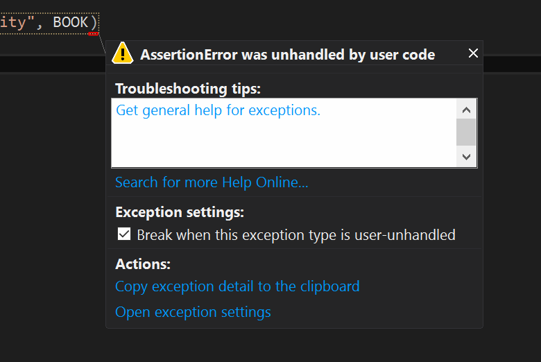 function Why am I getting an Assertion Error on this Python code