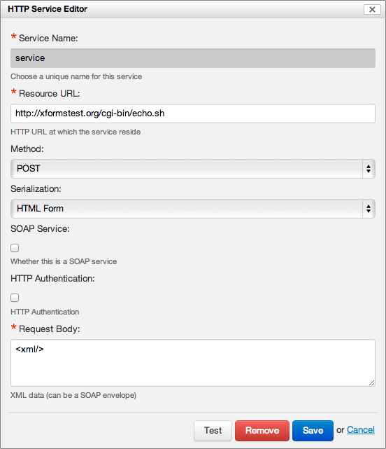 orbeon How can I submit XML in an HTML form POST