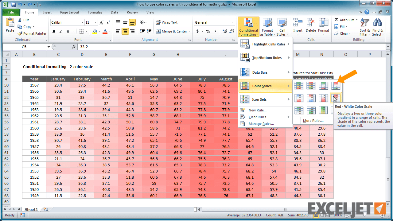Numbers app conditional highlighting using color scales? Ask Different