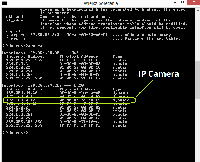 c How to check single IP address to know if it is IP camera address