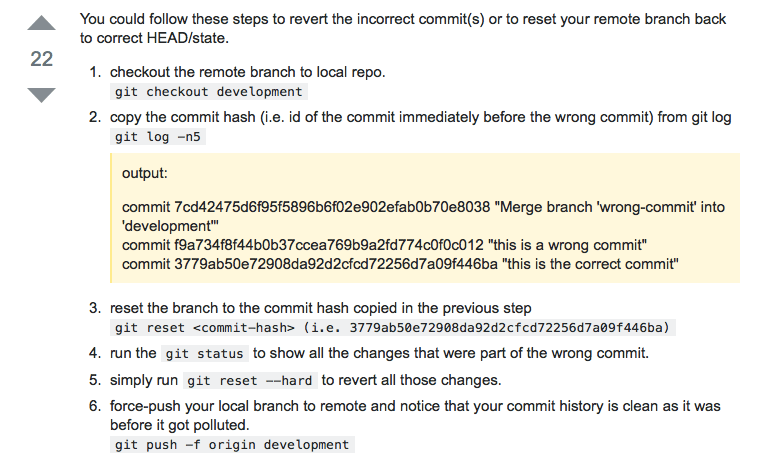 github How to delete merged commit from original repo safely? Stack