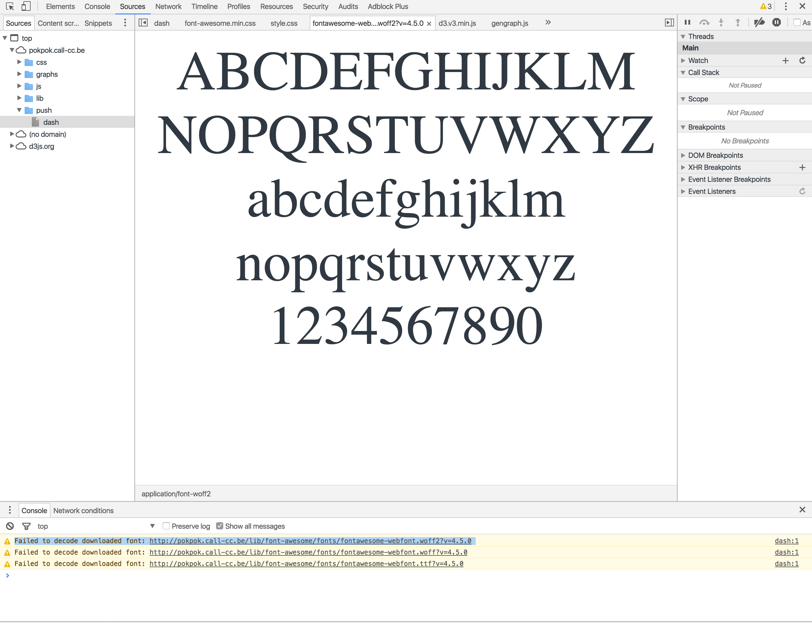 css FontAwesome Failed to decode font Stack Overflow