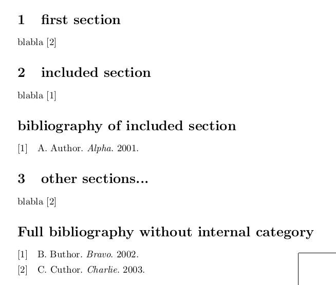 biblatex Small bibliography inside a document with its own