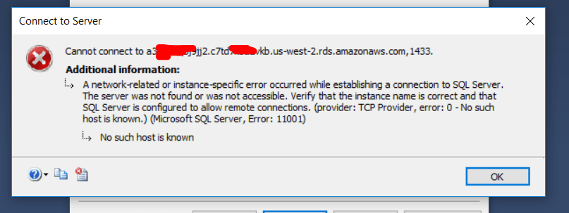 amazon web services Can't access AWS RDS database even though CIDR/IP