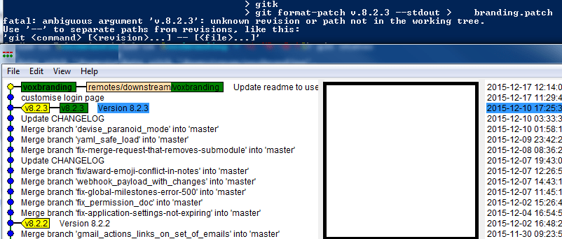 branch git formatpatch fatal ambiguous argument Stack Overflow