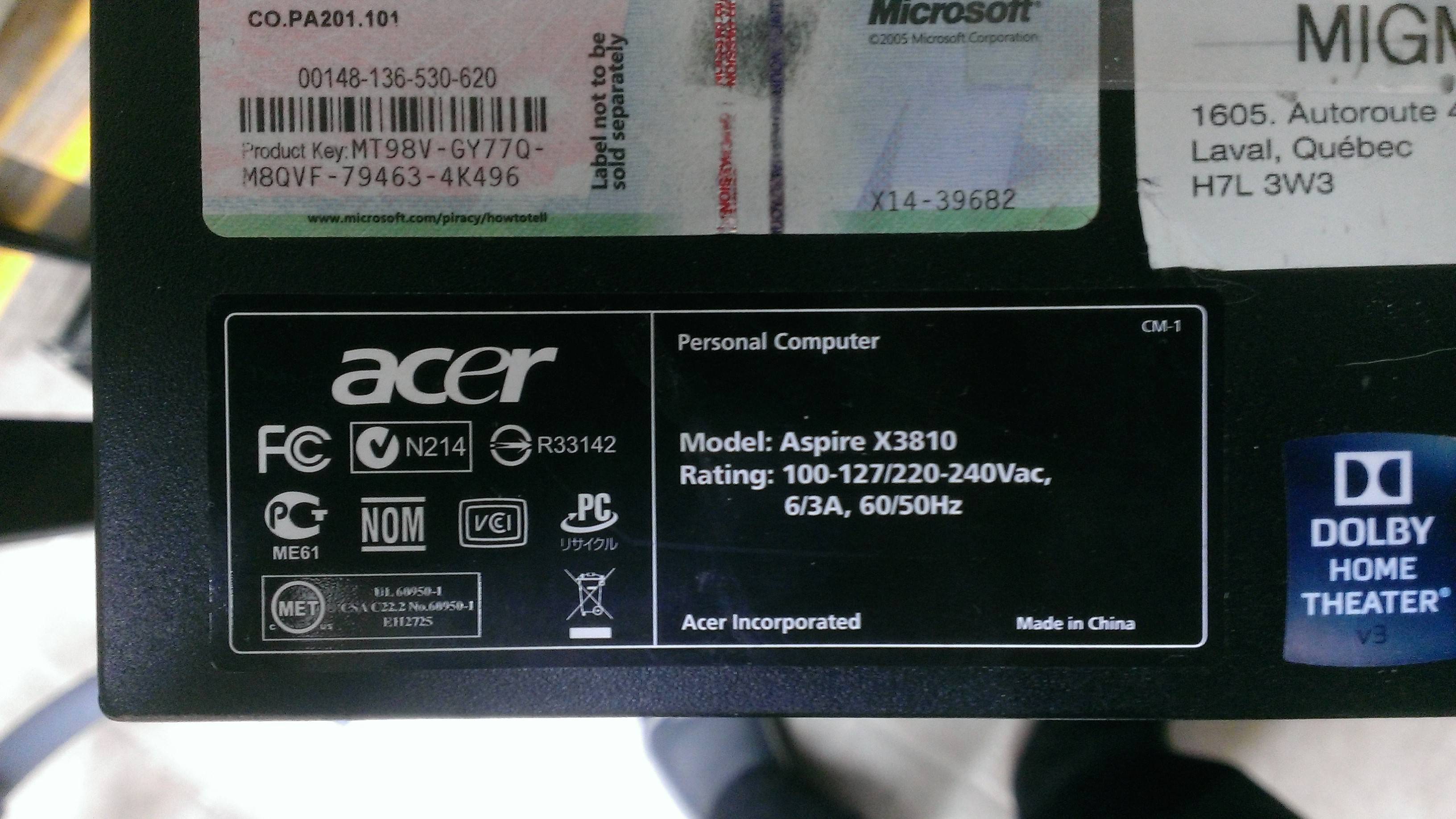 shutdown Fixing a found Acer desktop tower power supply issue