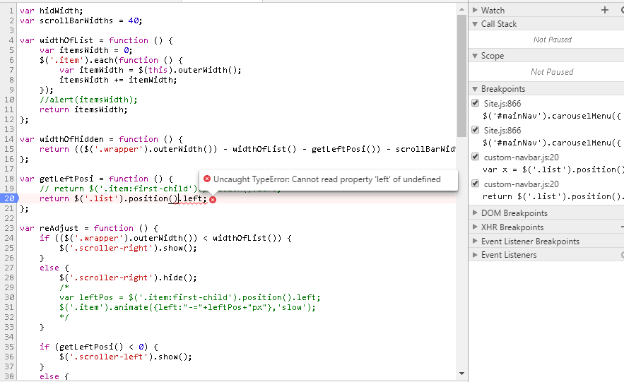 jquery Bootstrap slider navbar variable undefined Stack Overflow