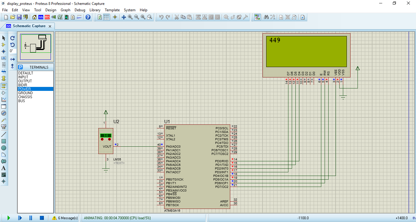 Simulación de sensor en proteus usando Atmega16 Electronica