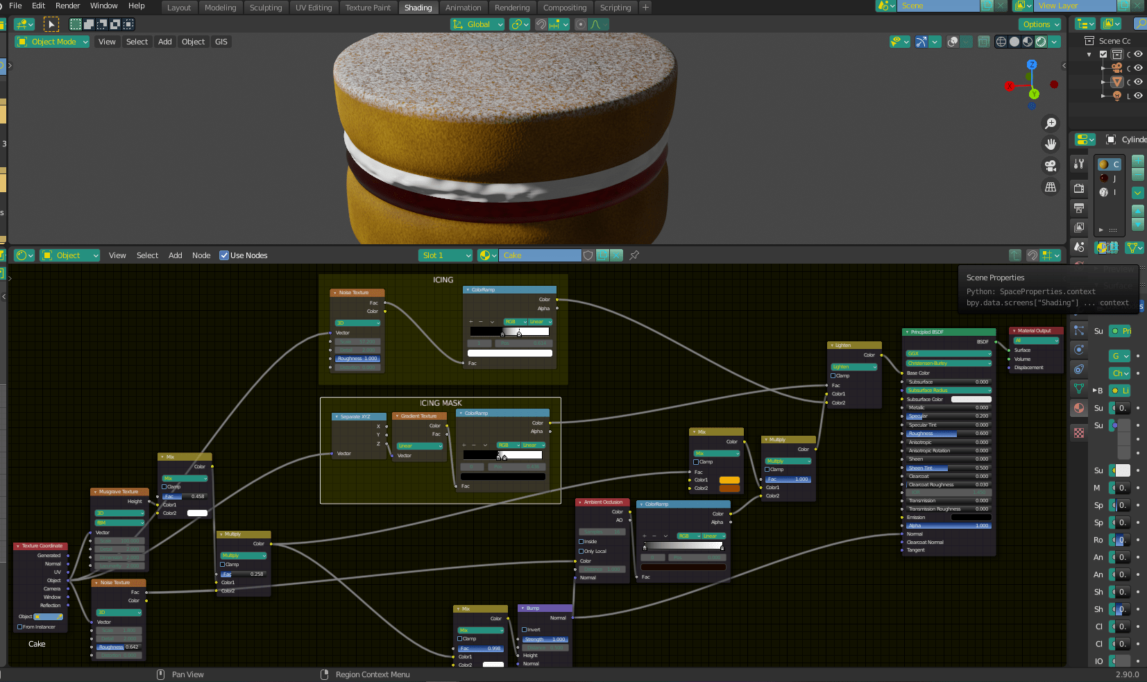 How to achieve cake crust material? Blender Stack Exchange