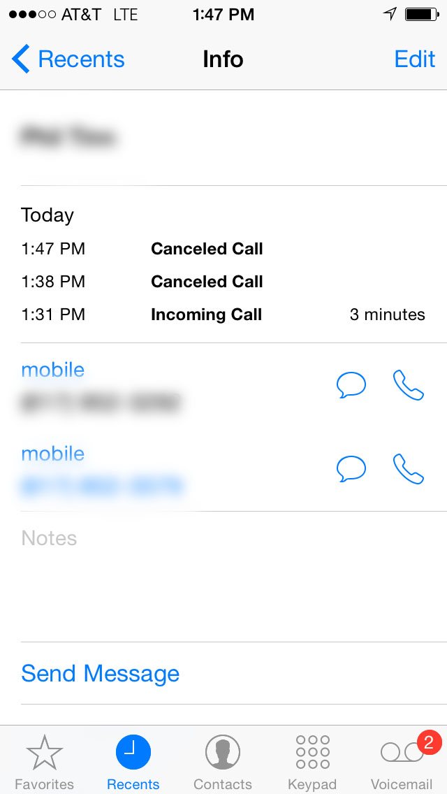 ios Add new number to existing iPhone contact, replace the old number