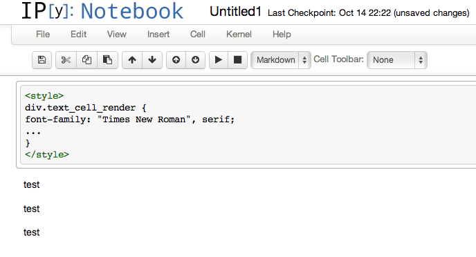 python Changing the font in iPython notebook markdown