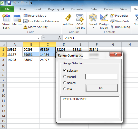 How to do standard deviation on desired ranged of cells using Excel VBA