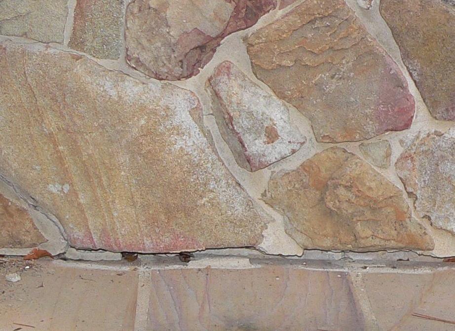 grout How to fill a large exterior settlement gap between wall and