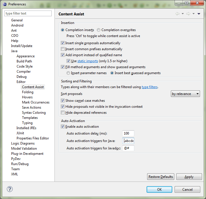 CtrlSpace in Eclipse without Pressing CtrlSpace 2022 Codeteacher