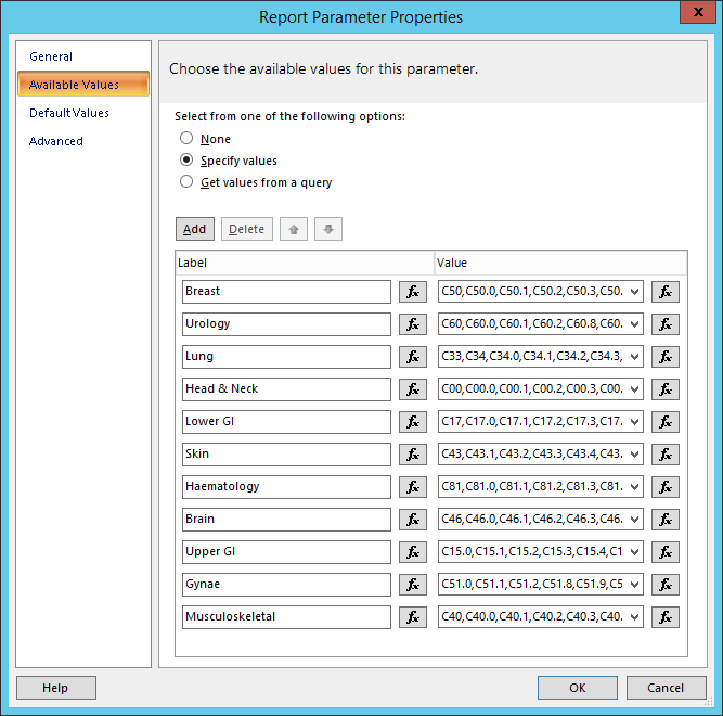 In SSRS 2008, how do I show the labels and values of a multivalue
