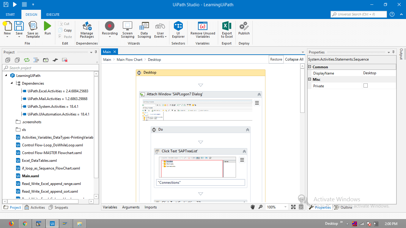 sap erp UiPath Error {"message""Click Text 'SAPTreeList' Cannot