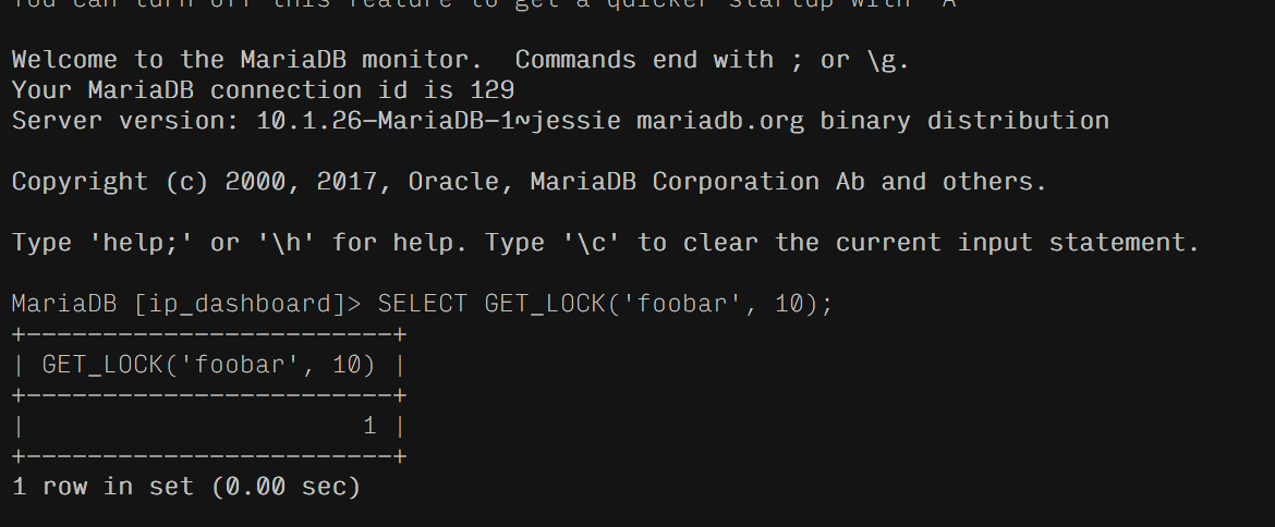 node.js Advisory Lock from the nodejs mysql and mysql2 driver returns
