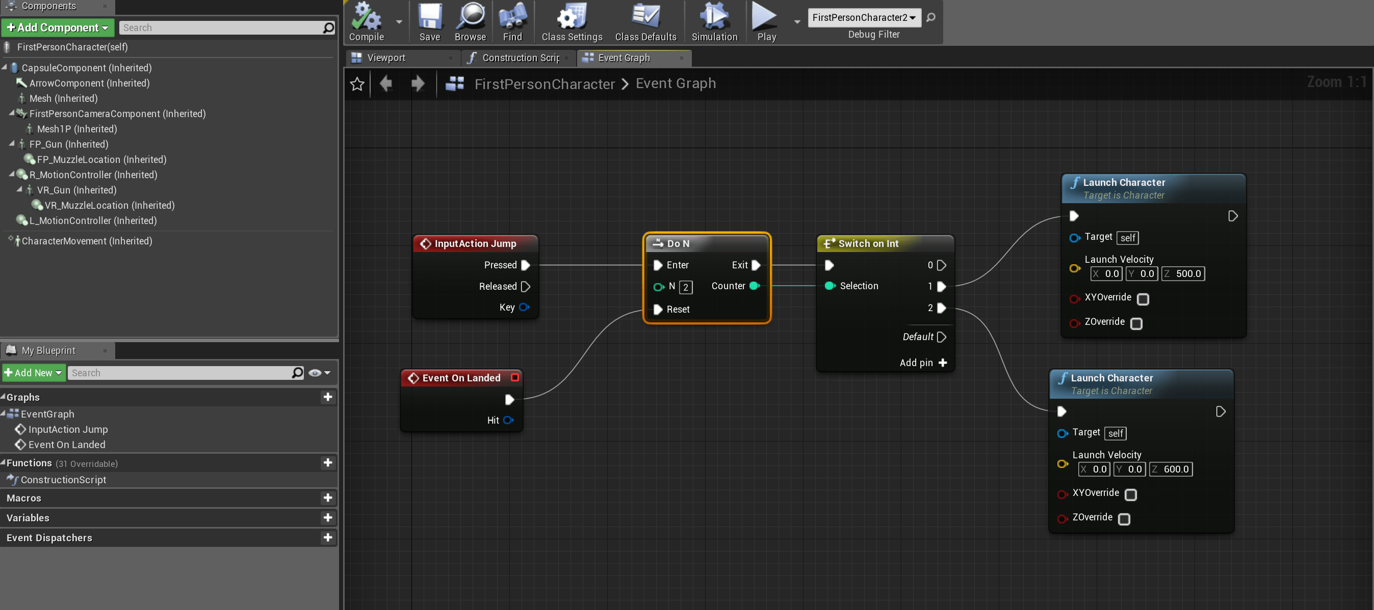 How to convert the Do N node from blueprint to C++ in Unreal Engine