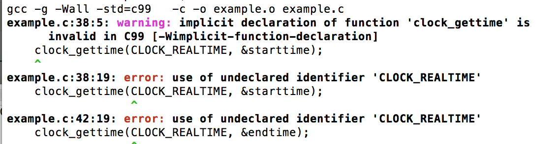 How to include clock_gettime in a c make file Stack Overflow
