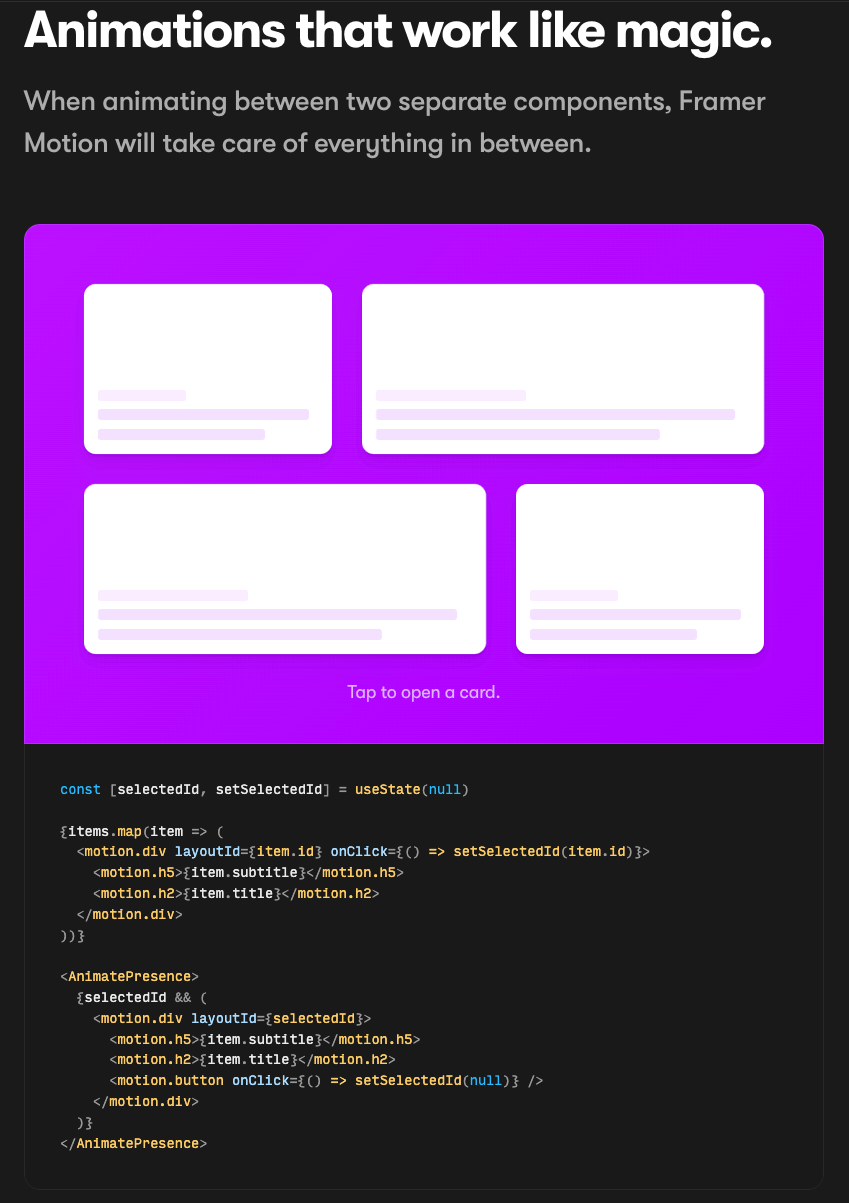 reactjs FramerMotion How to animate multiple cards Stack Overflow