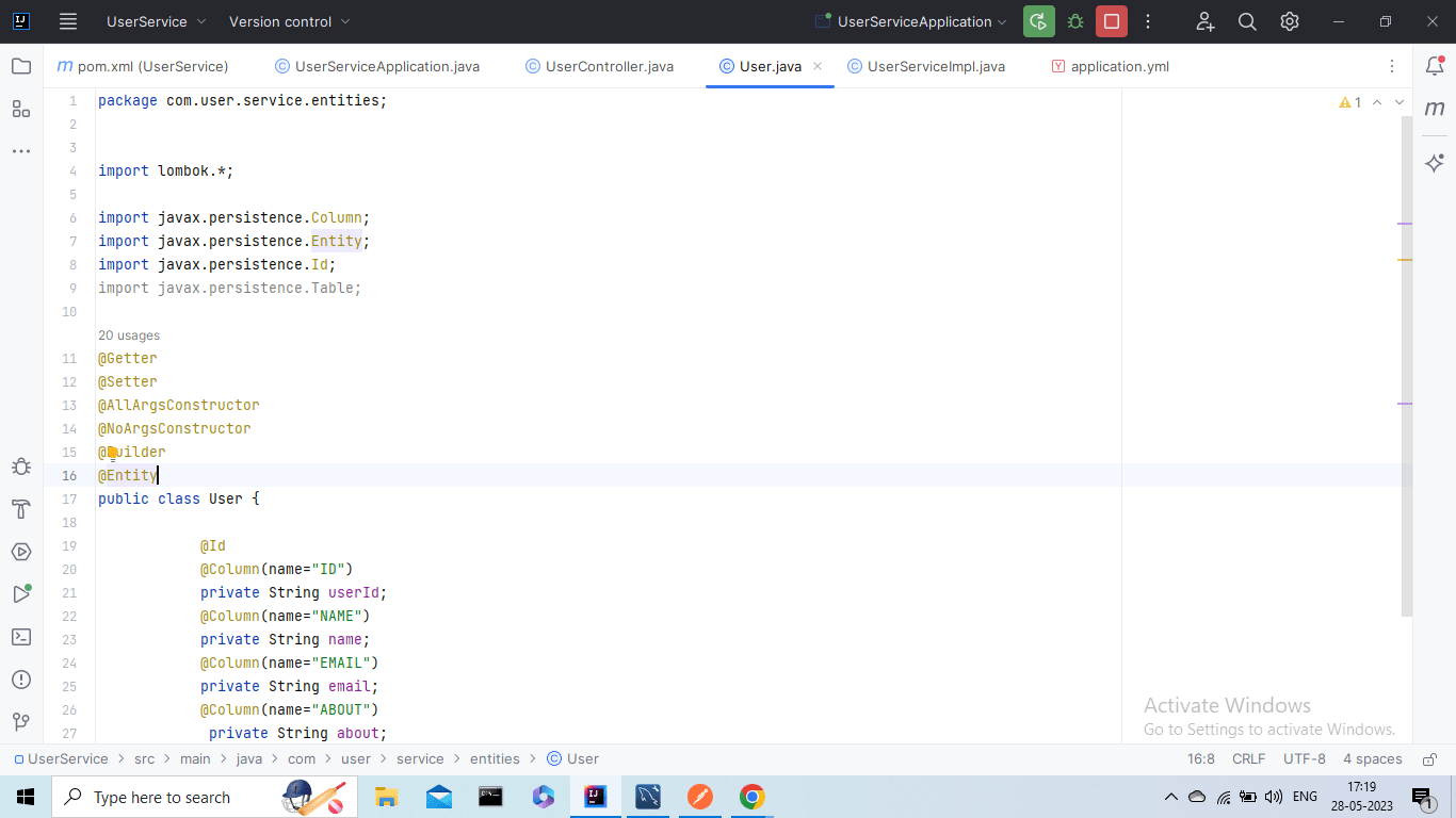 spring boot Not able to create table in database getting error that