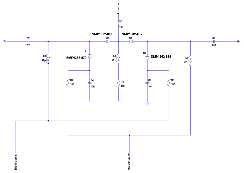 PIN Diode TR Switch for use with RF Power Amplifier Electrical